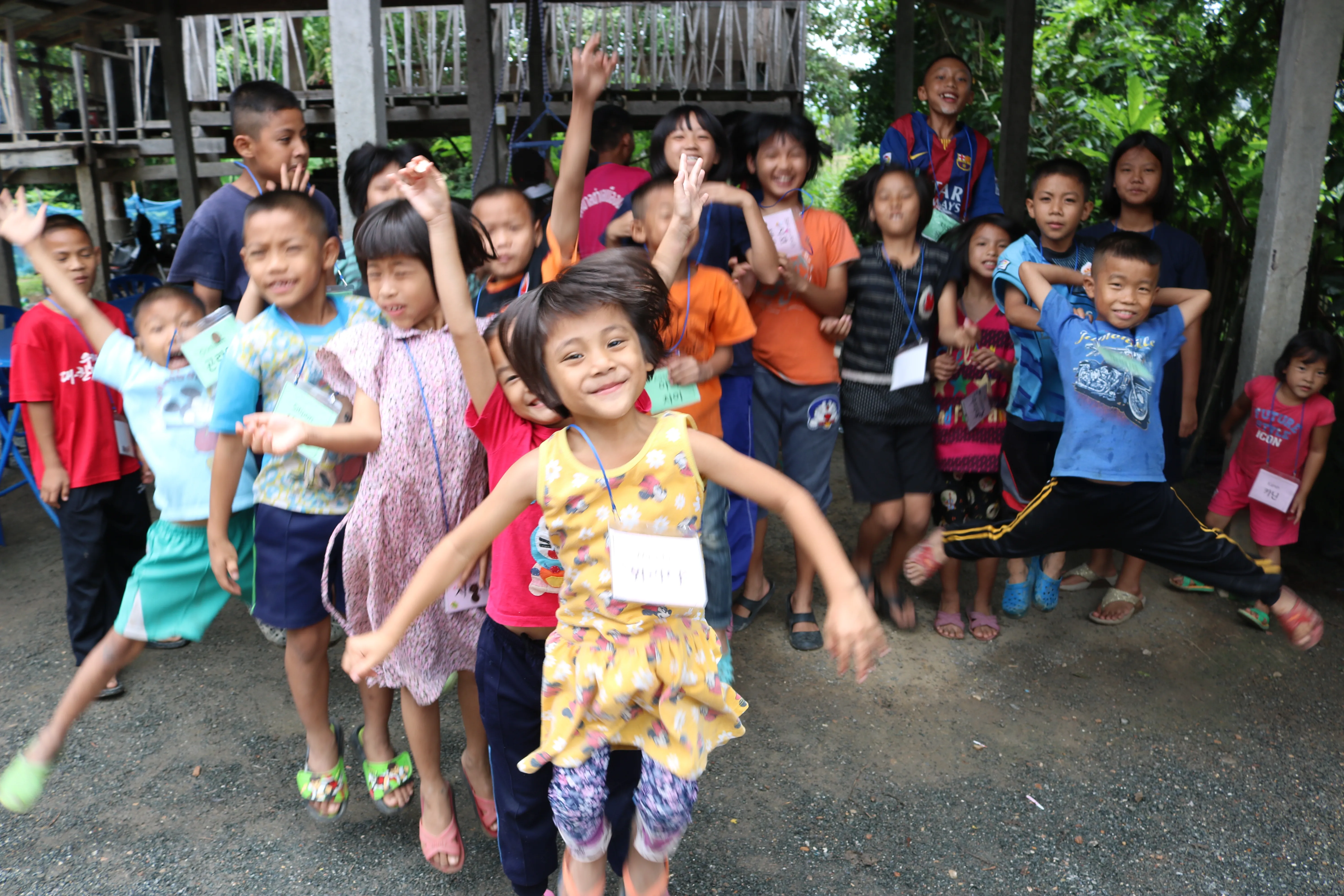 YCF boys gathered by a lake in Northern Thailand